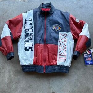 Deadstock, 90's, Super Bowl 32,‎ pro player leather jacked